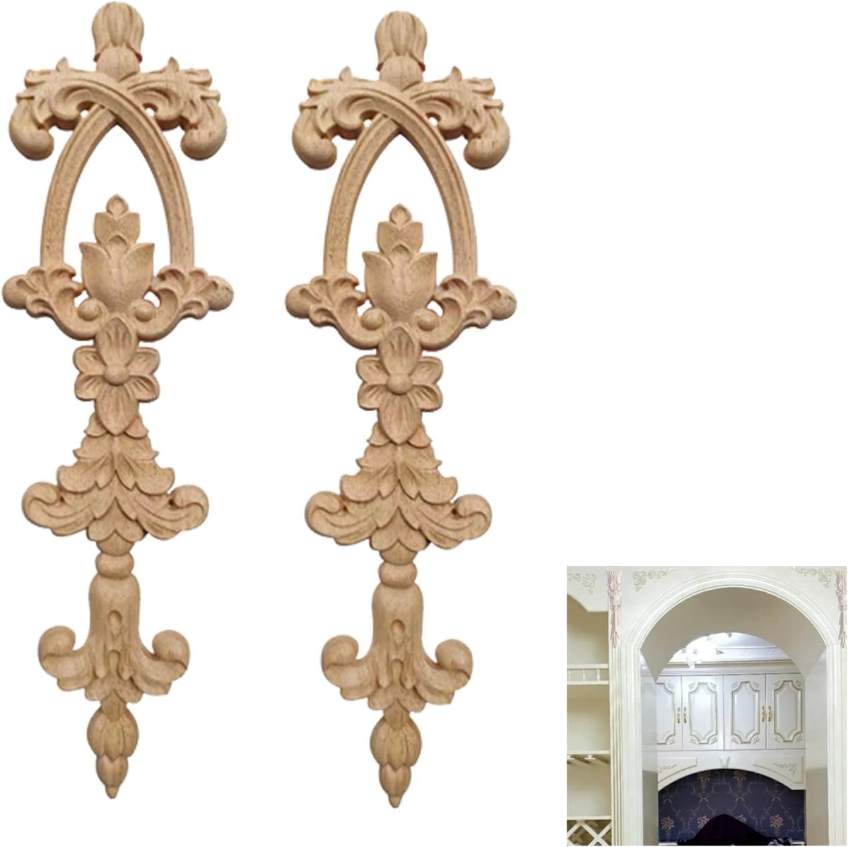 Houten ornamenten 30 x 9 cm - Houtbewerking - Modern en klassiek - Perfect voor hotels en restaurants - SnelShoppen