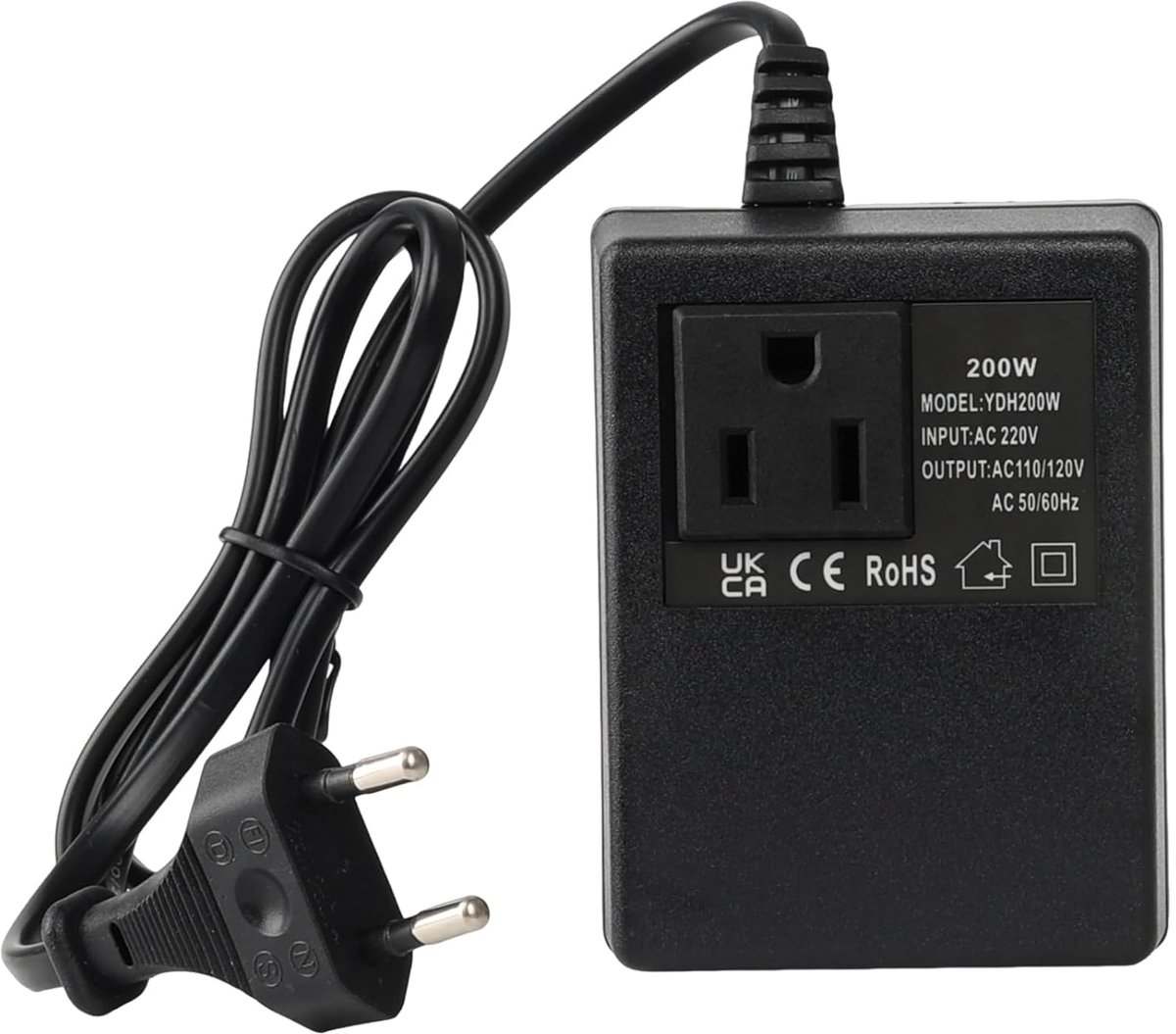 Power transformer 200W - Stap-down voltage converter - EU plug - Ideaal voor reizen - SnelShoppen