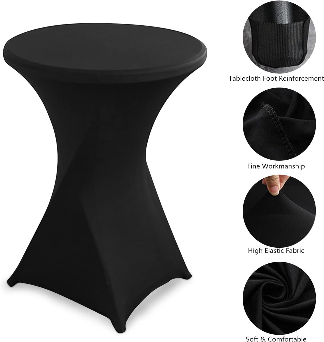 Tafelkleden rond 80-85 cm - Elastisch polyester spandex - Perfecte pasvorm - Ideaal voor feestjes - SnelShoppen