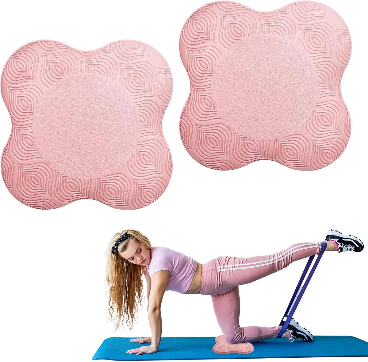 Kniebeschermers voor yoga - 2 cm dik - antislip oppervlak - steun voor knieën en ellebogen - SnelShoppen