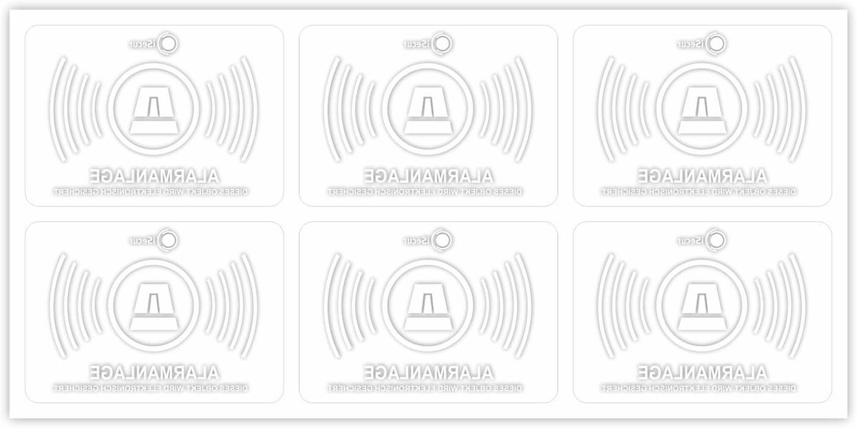 Alarm stickers set 6 - transparant 50 x 35 mm - waarschuwing voor beveiligingssysteem - afschrikking van inbrekers - SnelShoppen