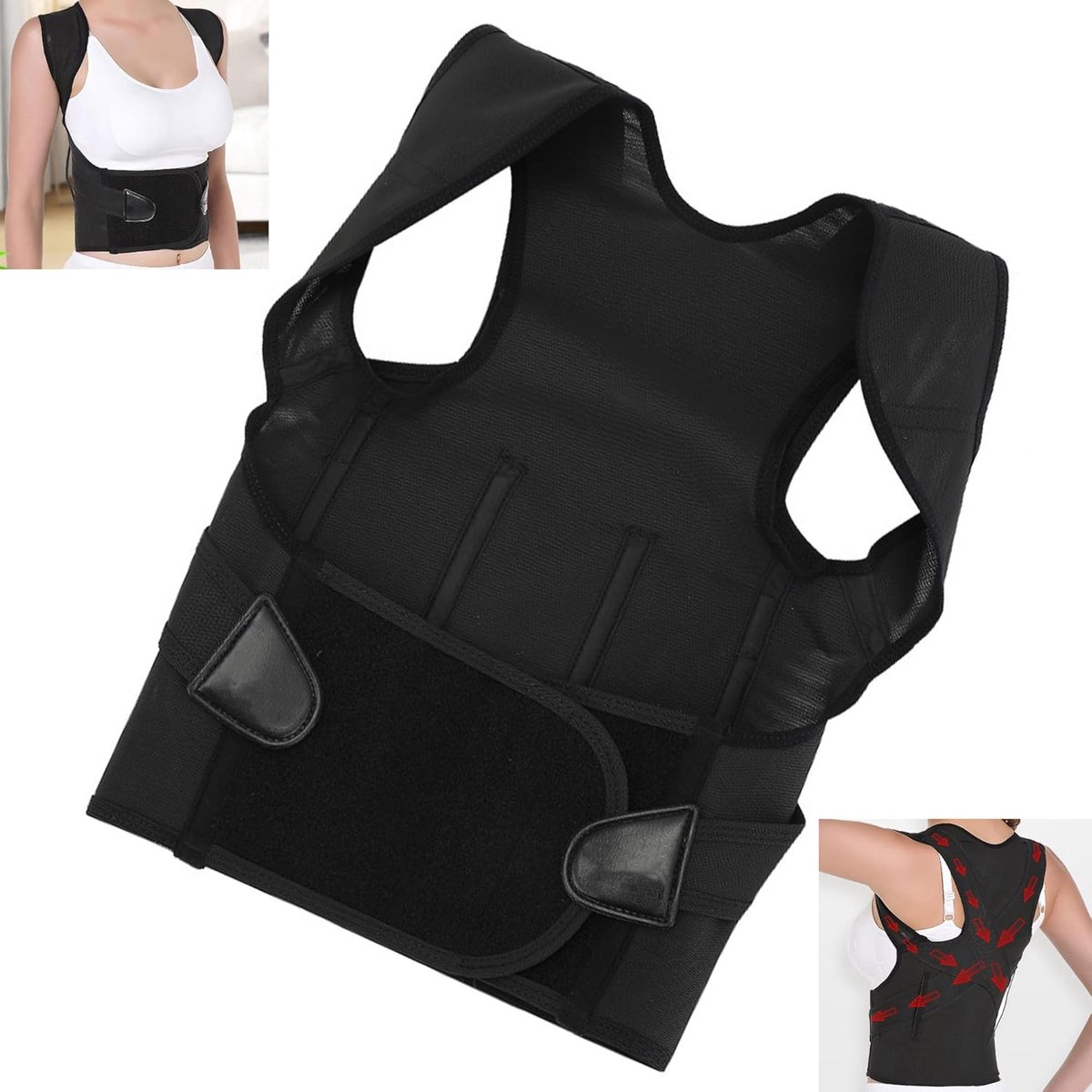 Back Stretcher Houdingscorrector - Zwart - Terug rehabilitatie - Herstel gezonde houding - SnelShoppen