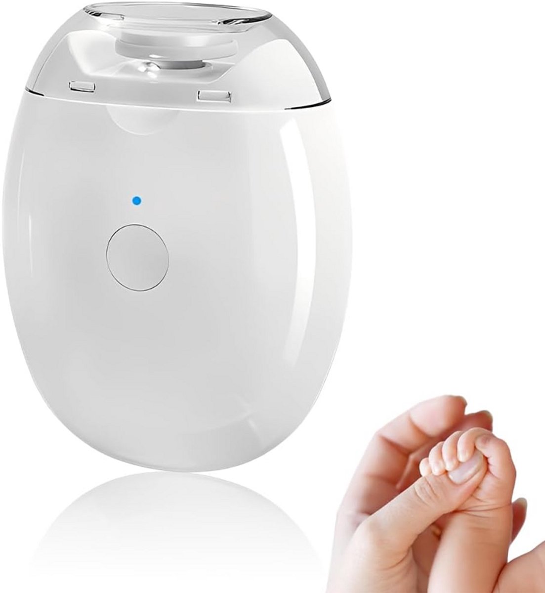Elektrische nagelknipper - Elektrische nagelvijl - automatische nagelknipper en -polijster - Nagelknipper - Type-C snelladen - Met LED-verlichting - Voorzien van een slijpkop - Geschikt voor baby's, kinderen, ouderen en volwassenen - 71*56*31mm - Wit