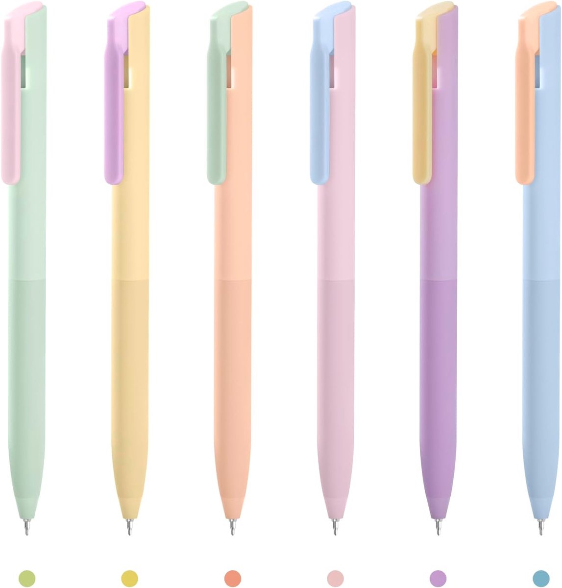 Gelpen set 6-delig - macaron kleuren - 0.5mm fijn - ideaal voor tekenen - SnelShoppen
