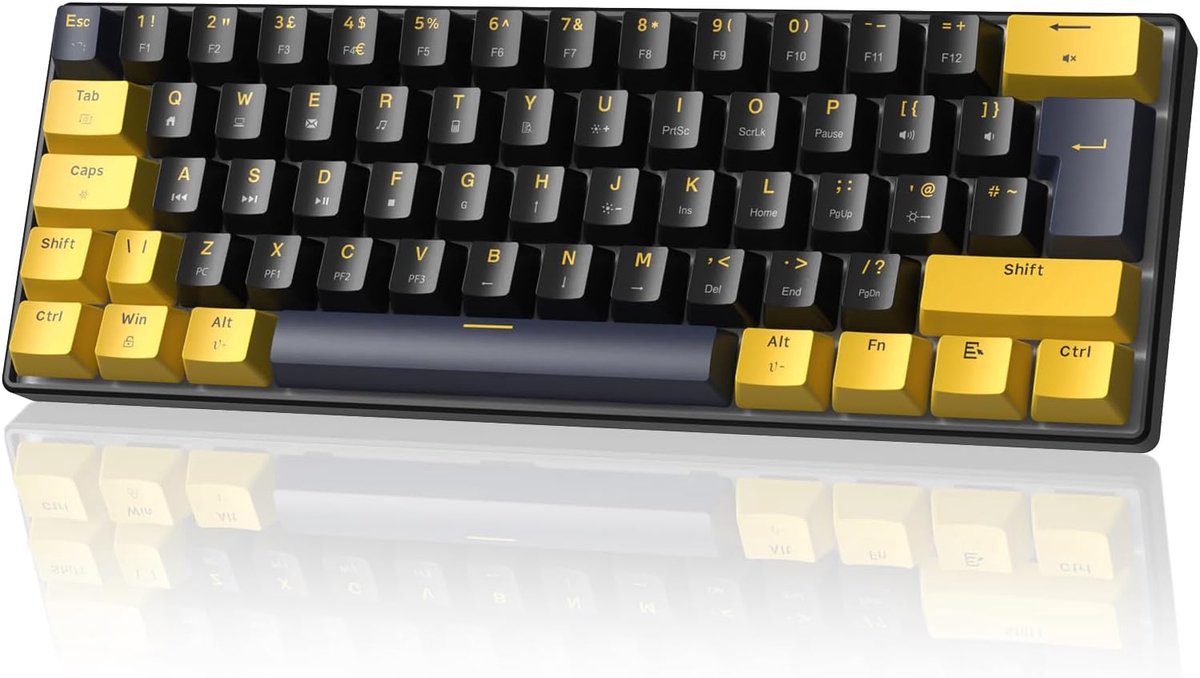 mechanisch gaming toetsenbord 60% - UK-indeling - lineaire rode schakelaars - ultieme spelervaring - SnelShoppen
