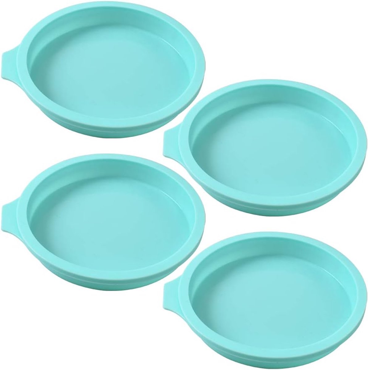 SnelShoppen - Silicone Cakevorm Rond 6 Inch - 4 Stuks - Antikleef Mould voor Taart, Resin Coasters, Handgemaakte Zeep - Oven, Magnetron, Vriezer Gesch