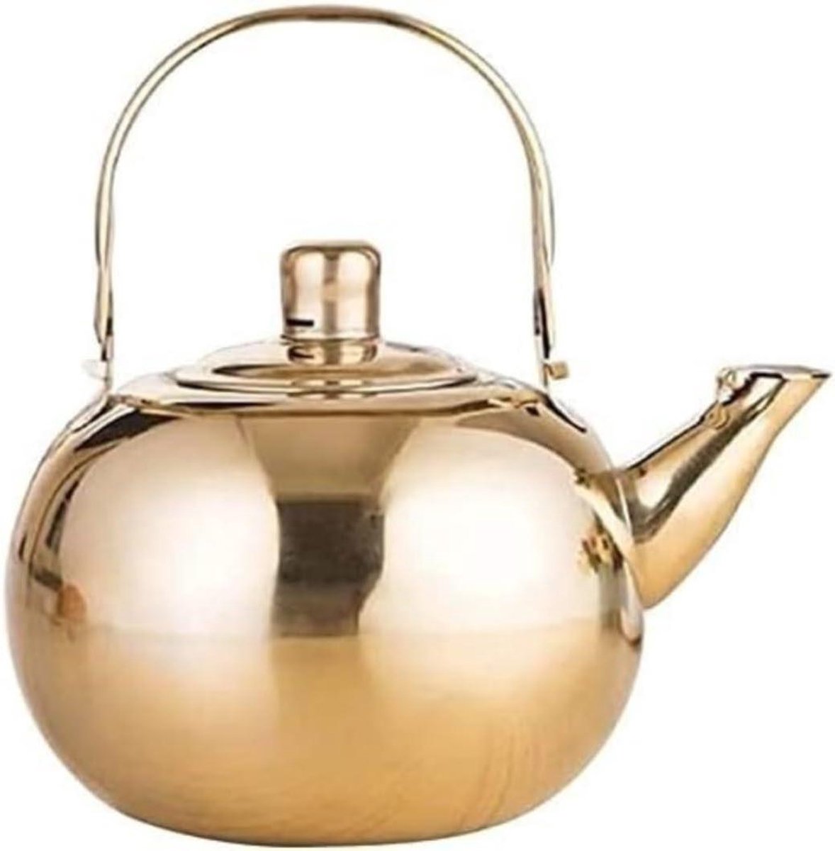 Fluitketel Roestvrijstaal - Waterketel Keuken - Water Koken - Efficiënte Verwarming - 1.5 Liter - Goud