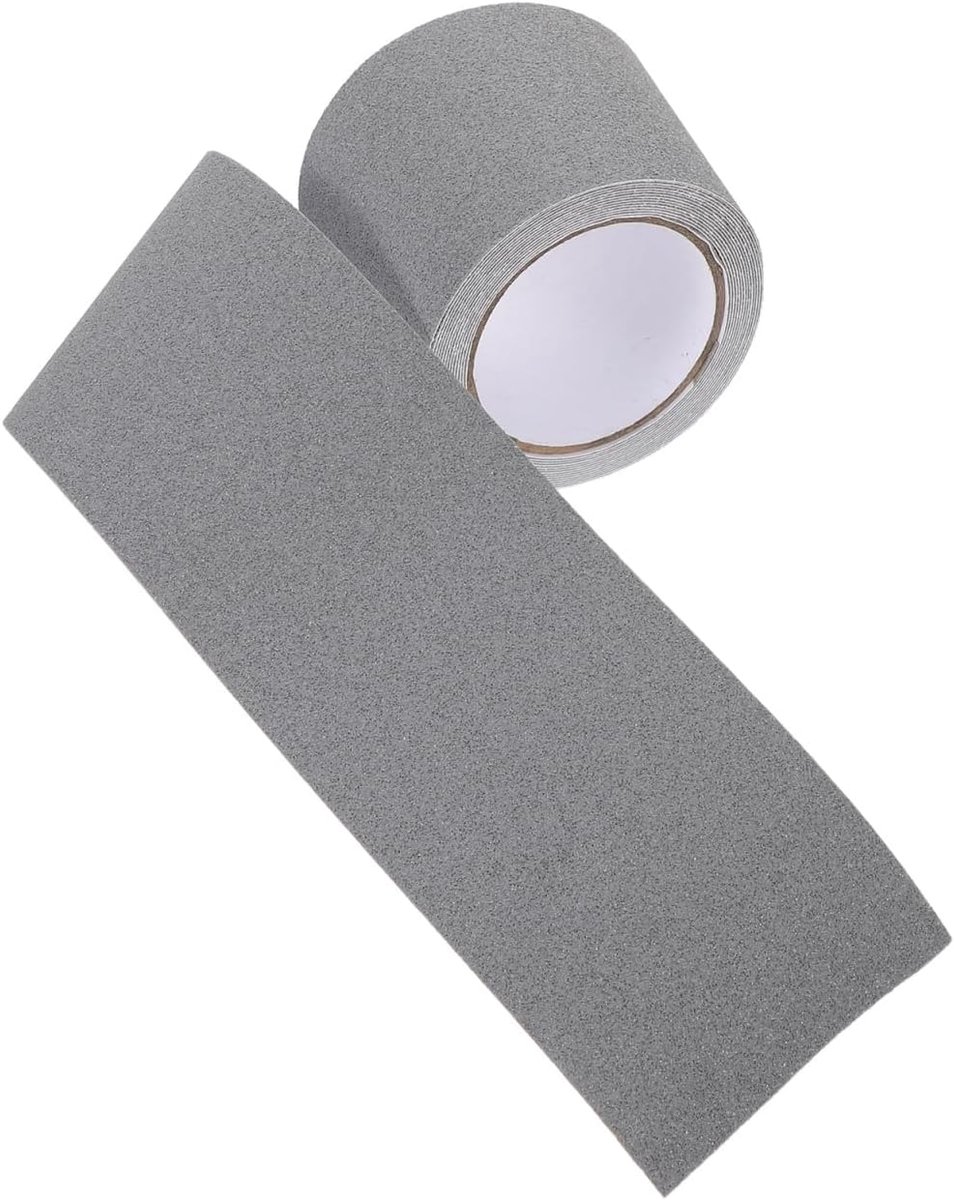 Verkeersstickers 10 cm x 5 m - zelfklevend materiaal - grijze miniatuur straatband - flexibel voor modelbouw - ShopVlot