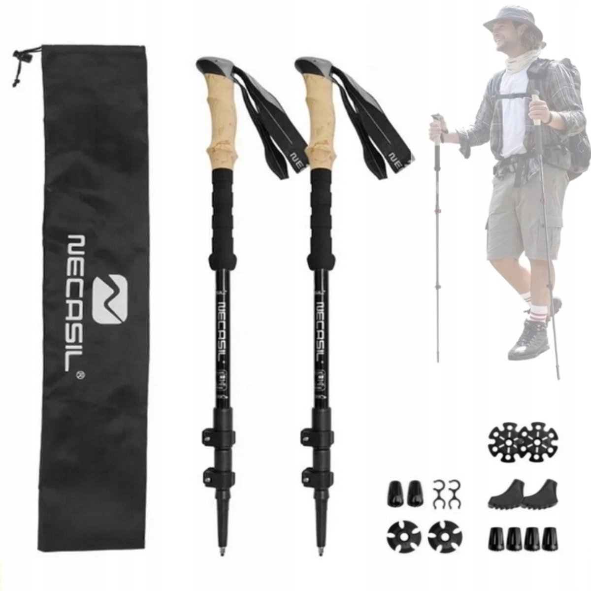 Trekkingstokken KT1 Nordic Walking Kinderen 62-135cm Set 2 st