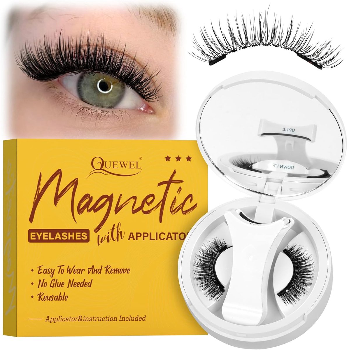 Magnetische wimpers natuurlijk uiterlijk - verbeterde magnetische wimpers - comfortabel en makkelijk aan te brengen - ShopVlot