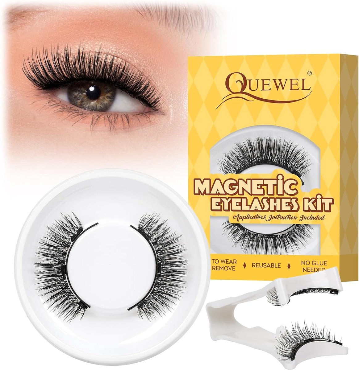 Magnetische wimpers met applicator - 1 paar - natuurlijk effect - eenvoudig aan te brengen - ShopVlot