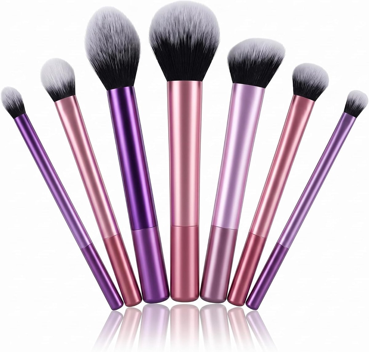 Make-upkwasten set 8-delig - 18 cm synthetische vezels - perfect voor oogschaduw en contouren - ShopVlot