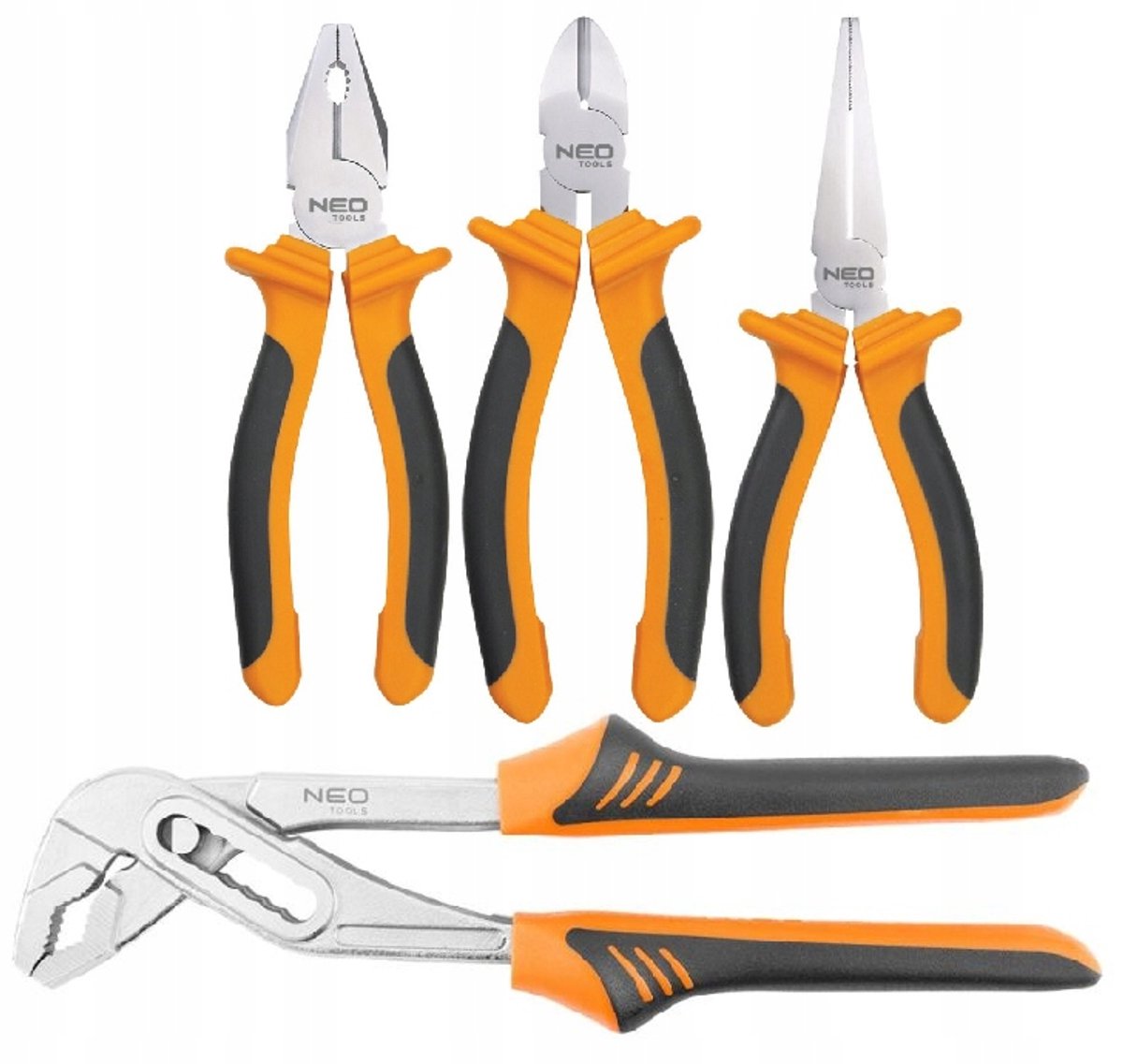 NEO Gereedschap Set: Tangen, Combinatietang, Zijsnijtang, Waterpomptang