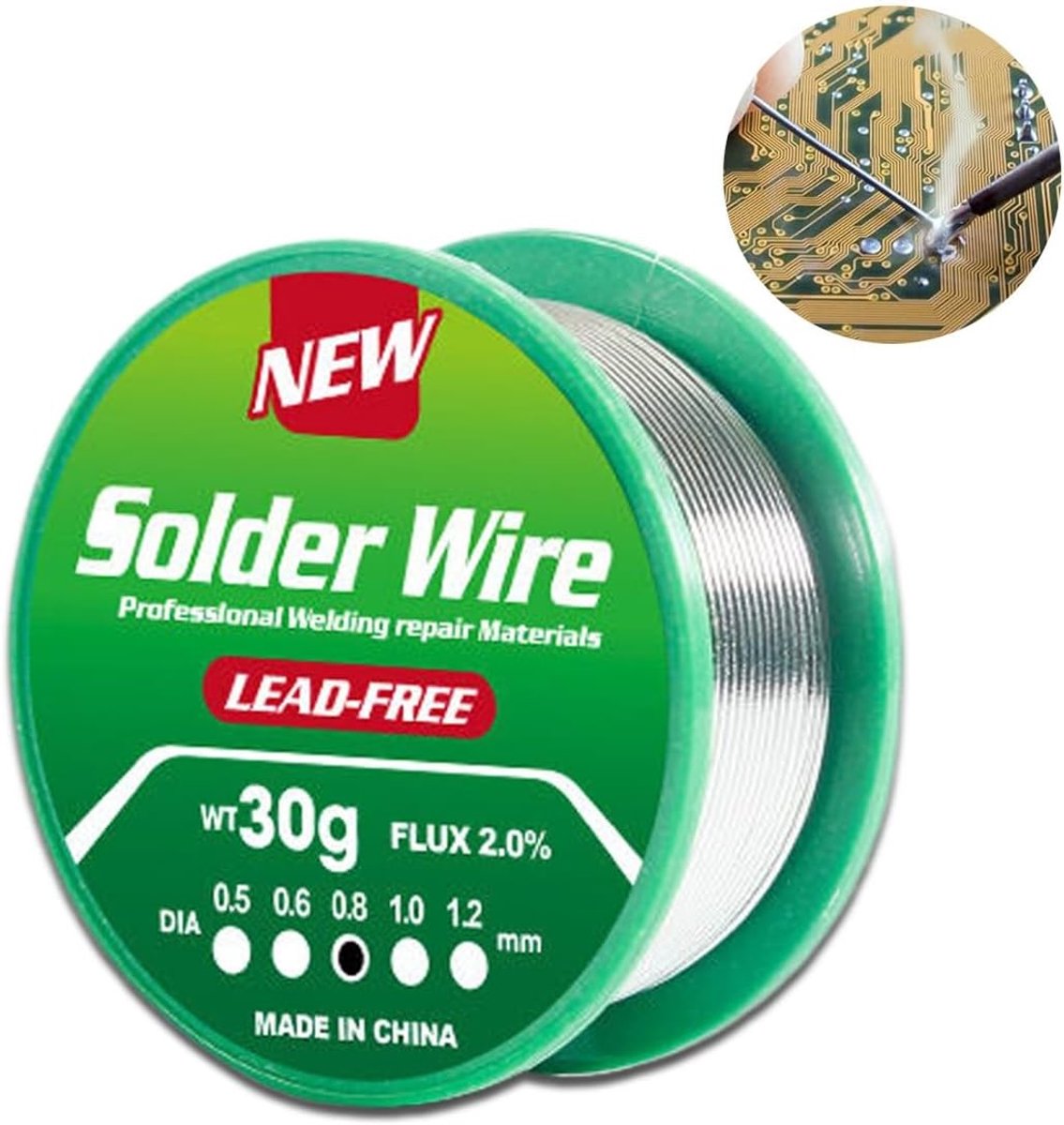 Soldeerdraad 0.8mm - Loodvrij - Colofonium Kern - Geschikt voor Elektrisch Lijmen - ShopVlot