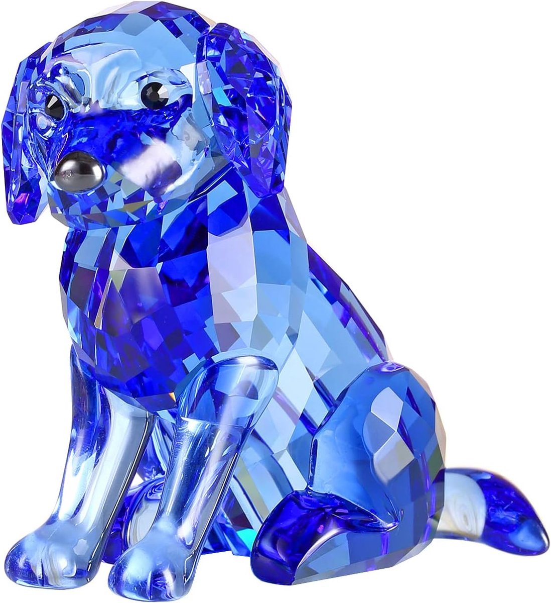 Hond puppy beeldje - K9 kristal - Blauw - Perfect cadeau voor dierenliefhebbers - ShopVlot