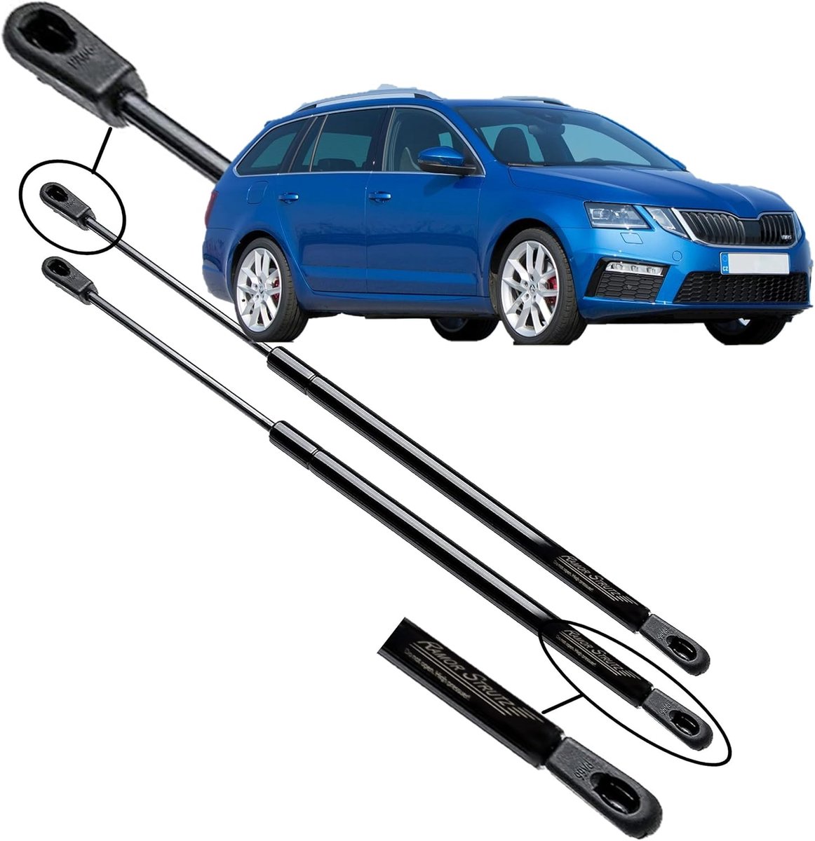 Gasveren achterklep 660 mm - vervangingsset voor Skoda Octavia 3 Combi 2012-2020 - eenvoudig te installeren - ShopVlot