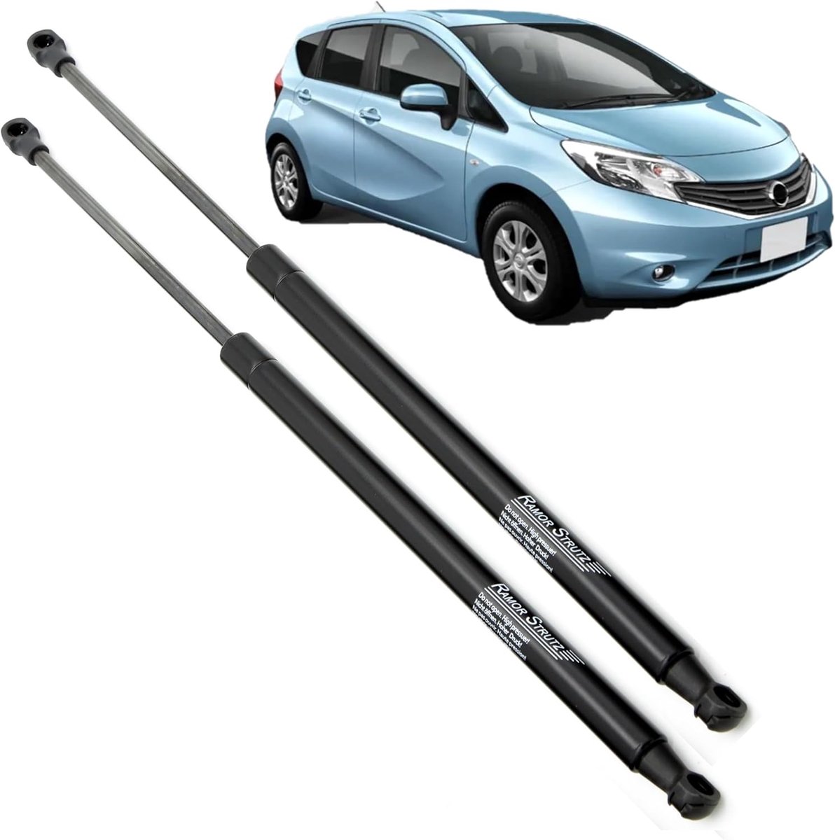 Gasveer achterklep Nissan Note Mk2 E12 2013-2020 - 2x set - 615 mm lengte - Eenvoudige installatie - ShopVlot