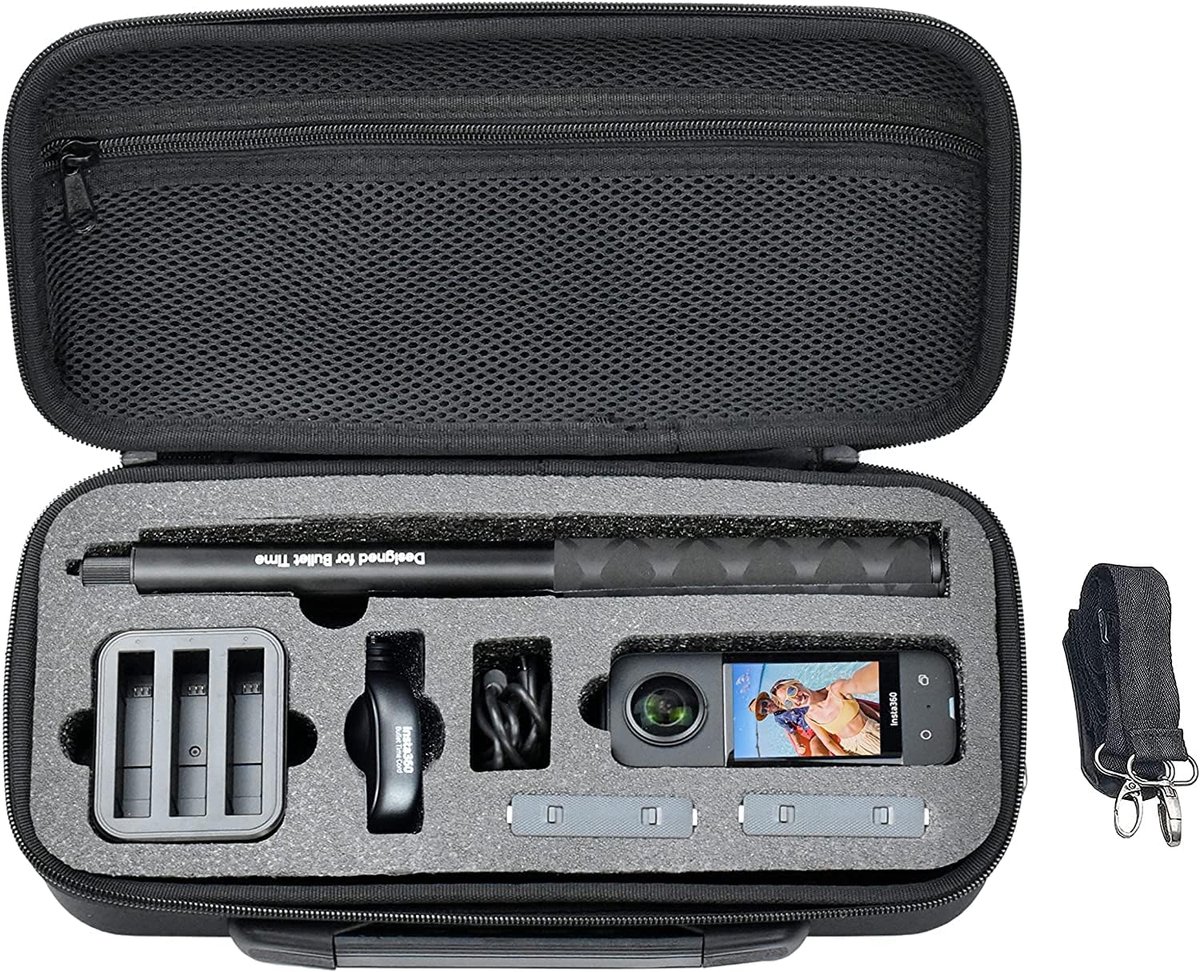 Opbergcase voor Insta360 X3 en One X2 - Hard Shell - Schouderband - Bescherming tegen stoten - ShopVlot