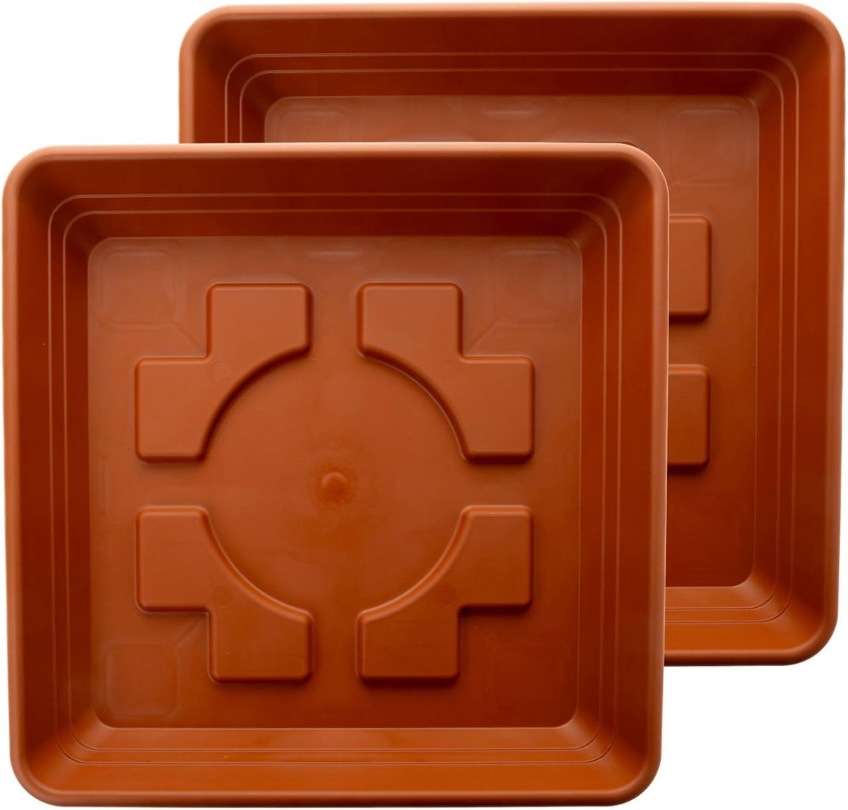 Plantenschotel 40 x 40 cm - Terracotta look - UV-bestendig - Beschermt tegen overtollig water - ShopVlot