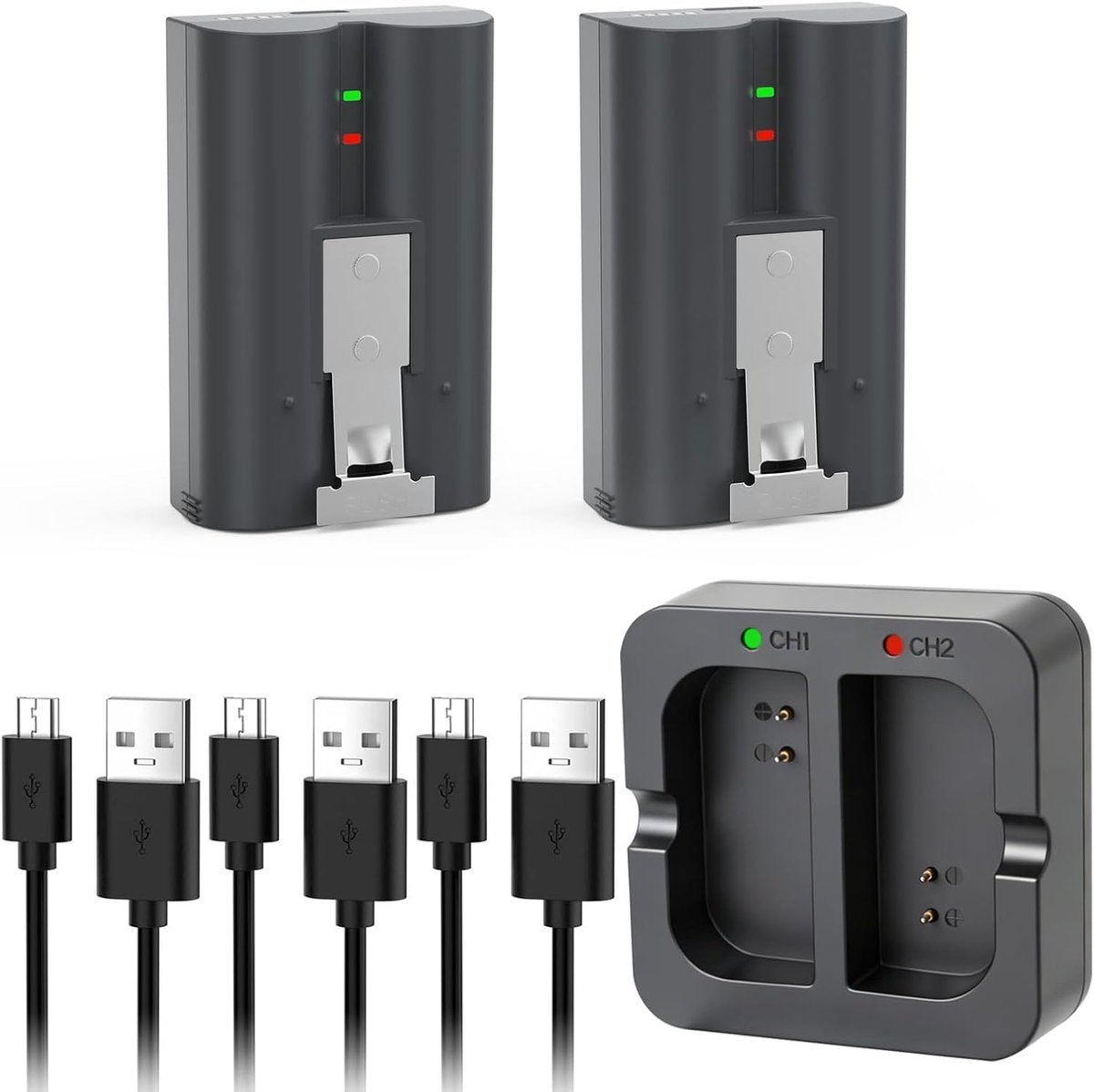 Vervangende accu 8000 mAh - V4-snelwisselbatterijset - inclusief laadstation - voor Ring deurbel en camera's - ShopVlot