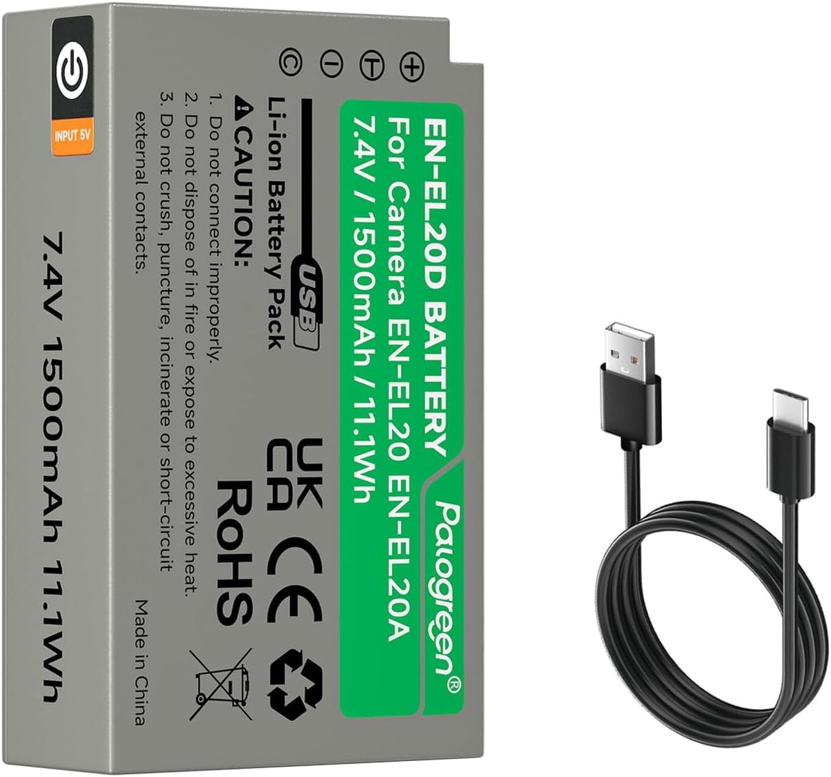 Batterijen ENEL20 1500mAh - met LED - geschikt voor Nikon Coolpix camera's - langere batterijduur - ShopVlot