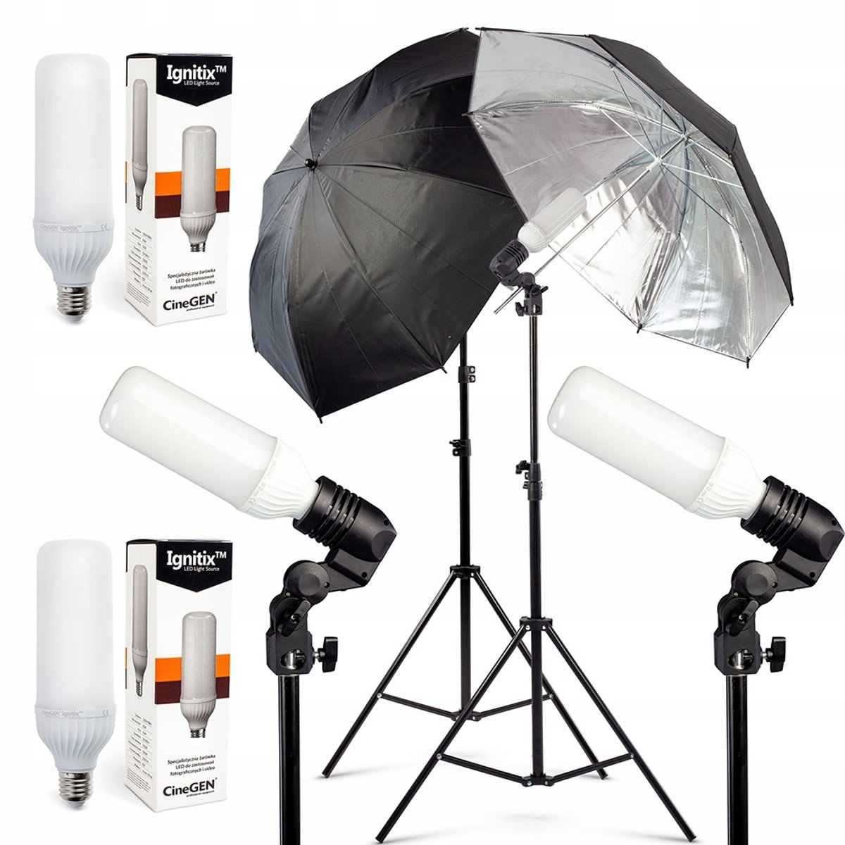 Professionele Studiolampen Set 110cm Reflector Paraplu 125W