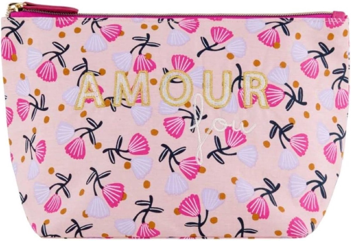 Pennenzak Trapeze 'Love Fou' - Multikleur - Toilettas - Perfect voor schoolspullen - ShopVlot