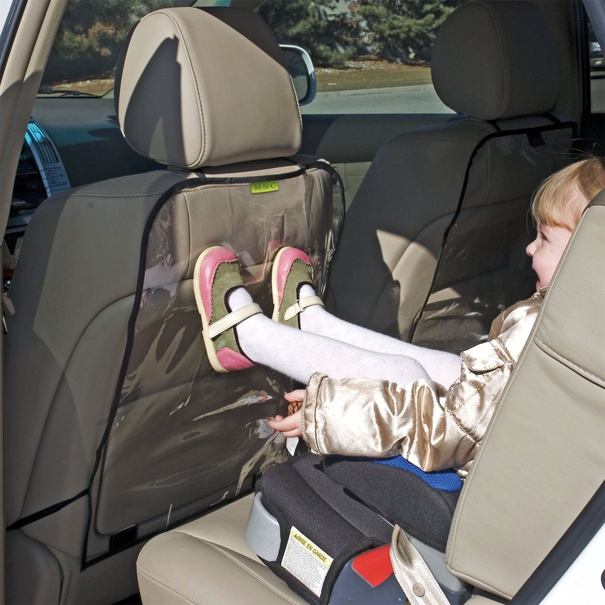 Stoelbeschermer auto - transparant - 60×42 cm - universeel - tegen vuile kinderschoenen - met elastische band [55817]