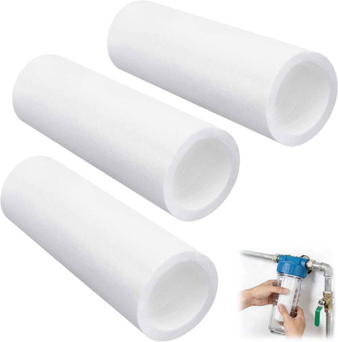 Vervangfilters 50 µm - PP katoen - Hoge filtratie efficiëntie - Voor waterfilter systeem - ShopVlot