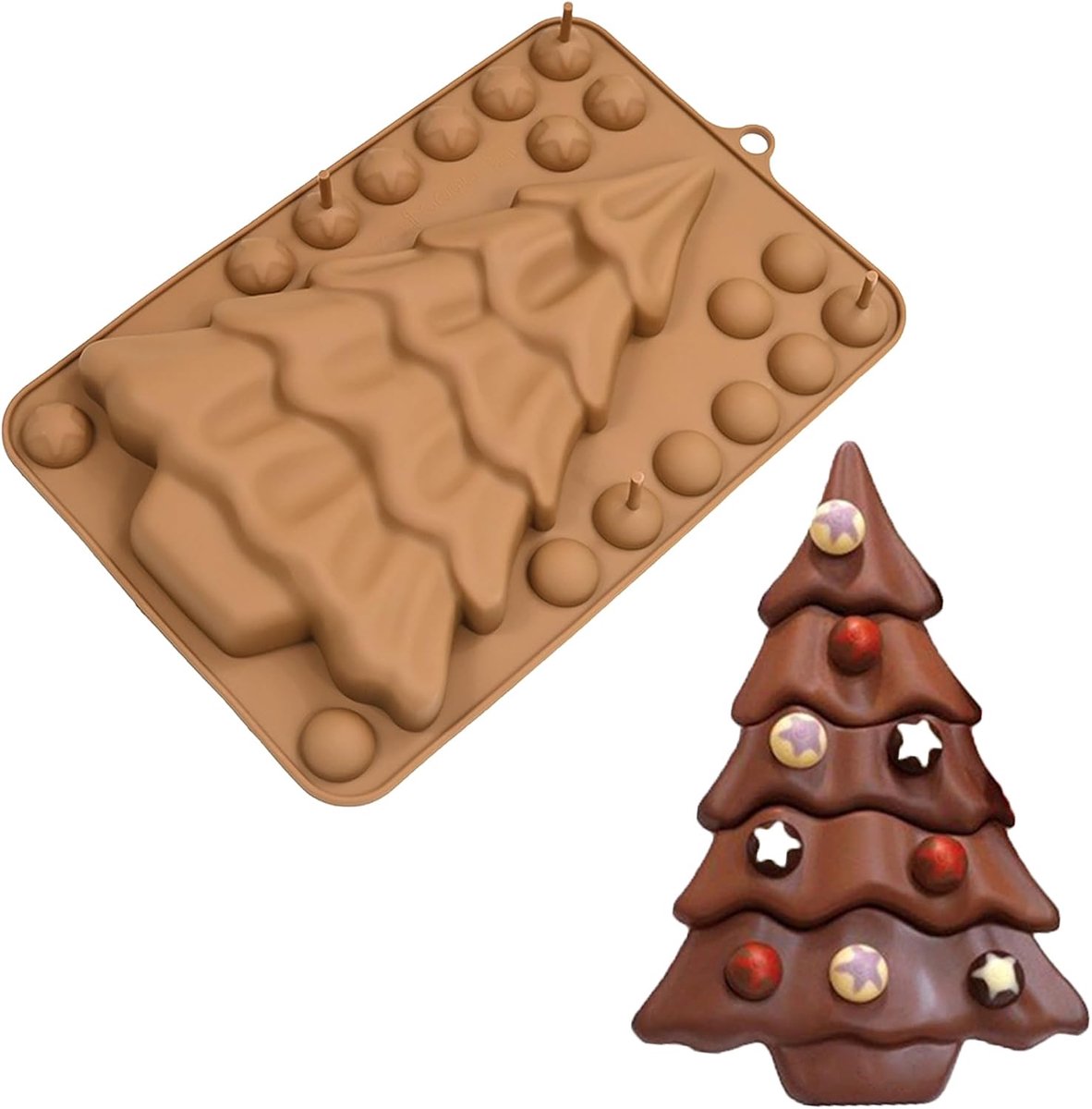 siliconen bakvorm kerstboom - 3D ontwerp - met decoratieve groeven - voor unieke feesttaarten - ShopVlot