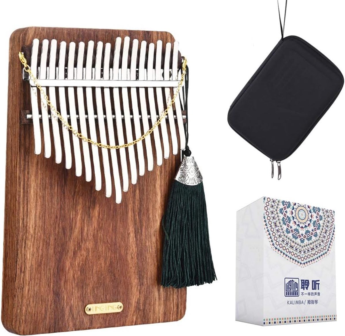 Kalimba 17 toetsen - Walnoot hout - Handgemaakt - Perfect voor ontspanning - ShopVlot