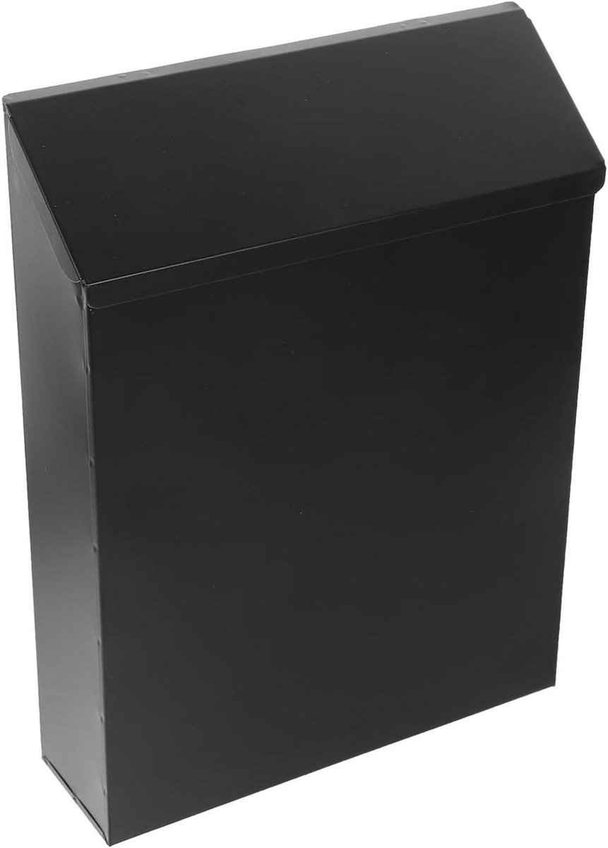 Brievenbus met slot - Opbergbak - Post ontvangen - Klassiek design - 29.6 x 21.7 x 6.7 cm - Zwart