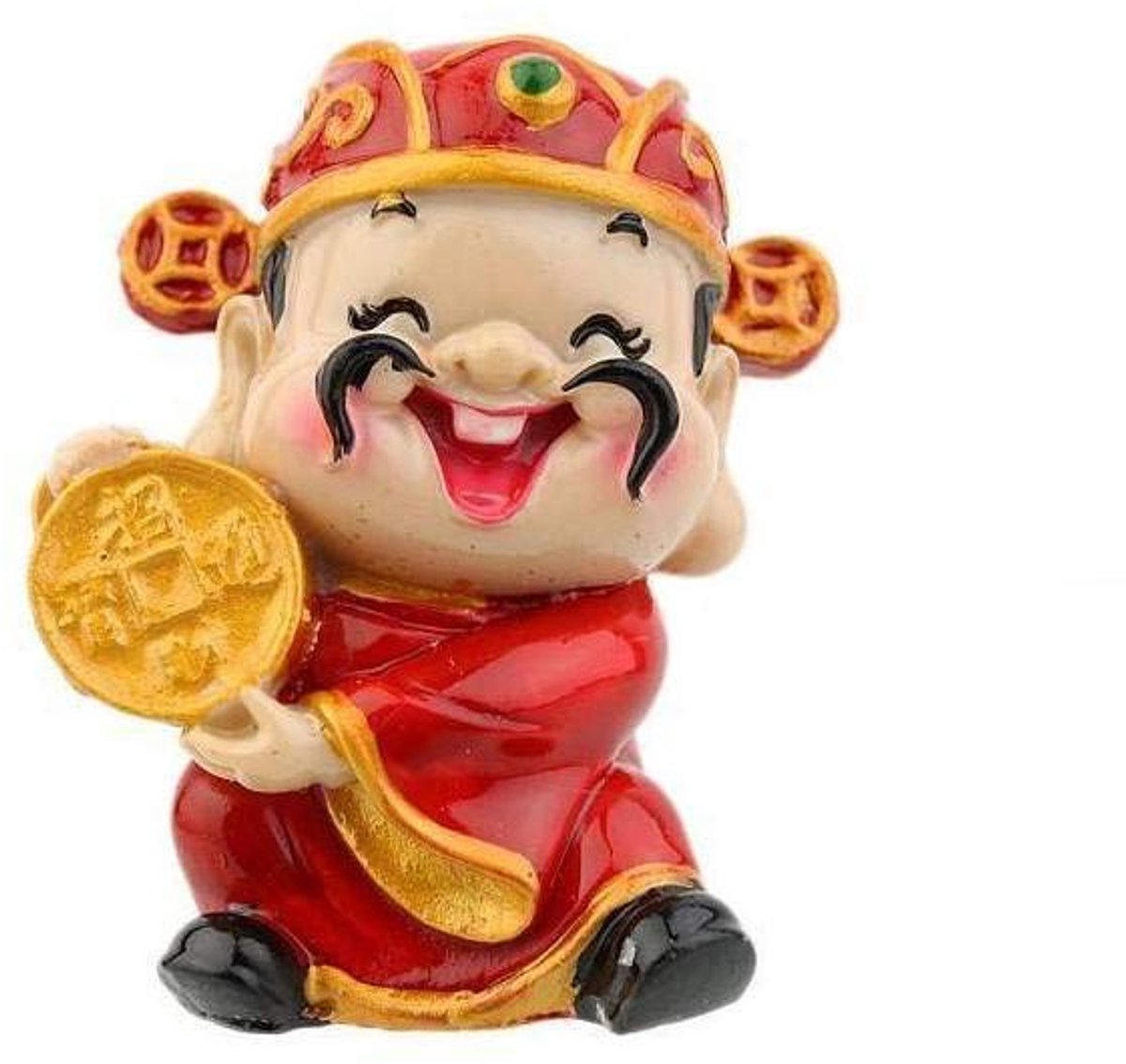 Lachineuse Caishen God van Fortuin beeldje - 20 cm - polyresin - geluk brenger voor thuis - ShopVlot