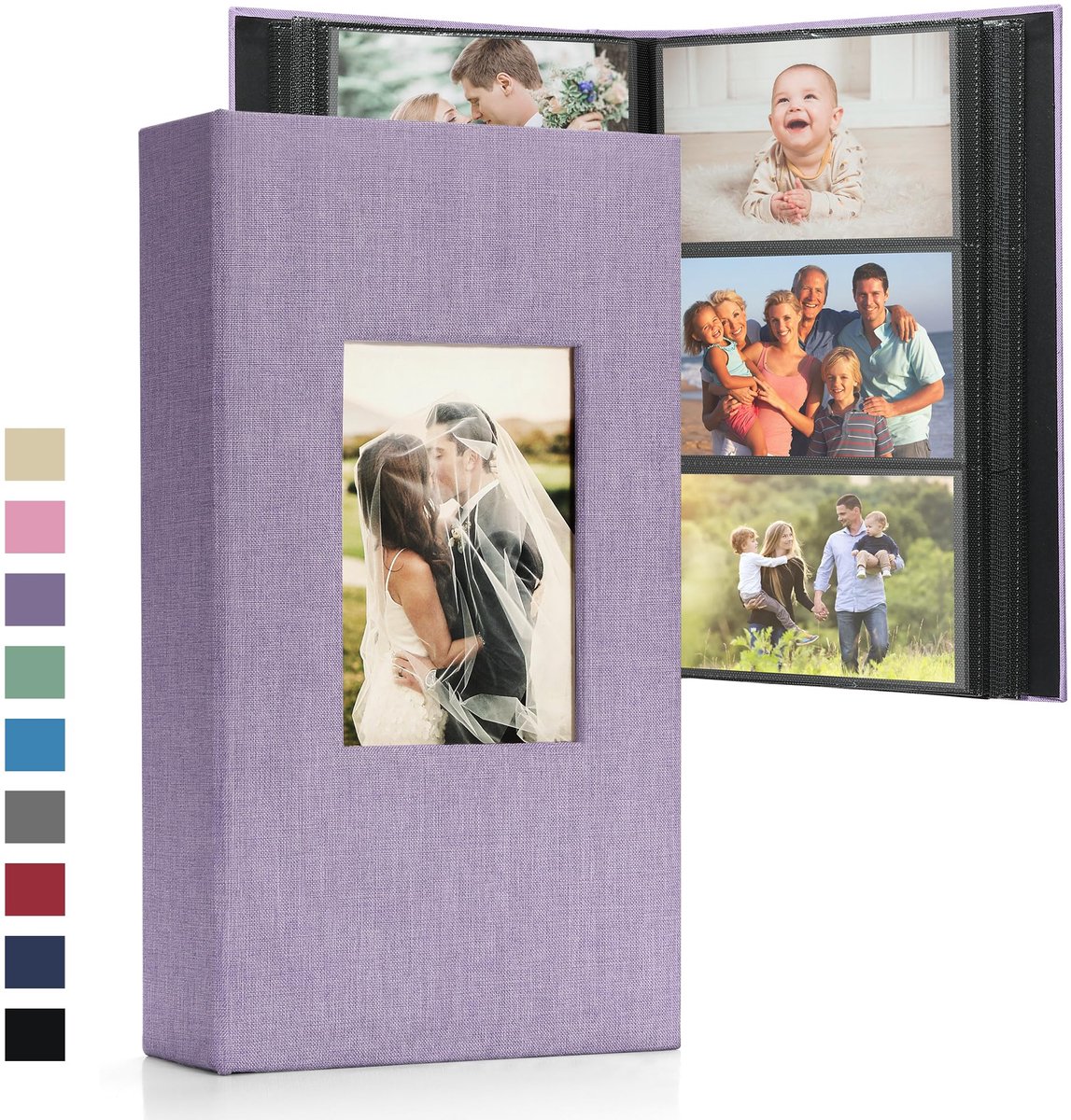 Fotoalbum 10 x 15 cm - Linnen fotoboek - 300 vakken - Personaliseerbaar voorraam, ideaal voor bruiloften - ShopVlot