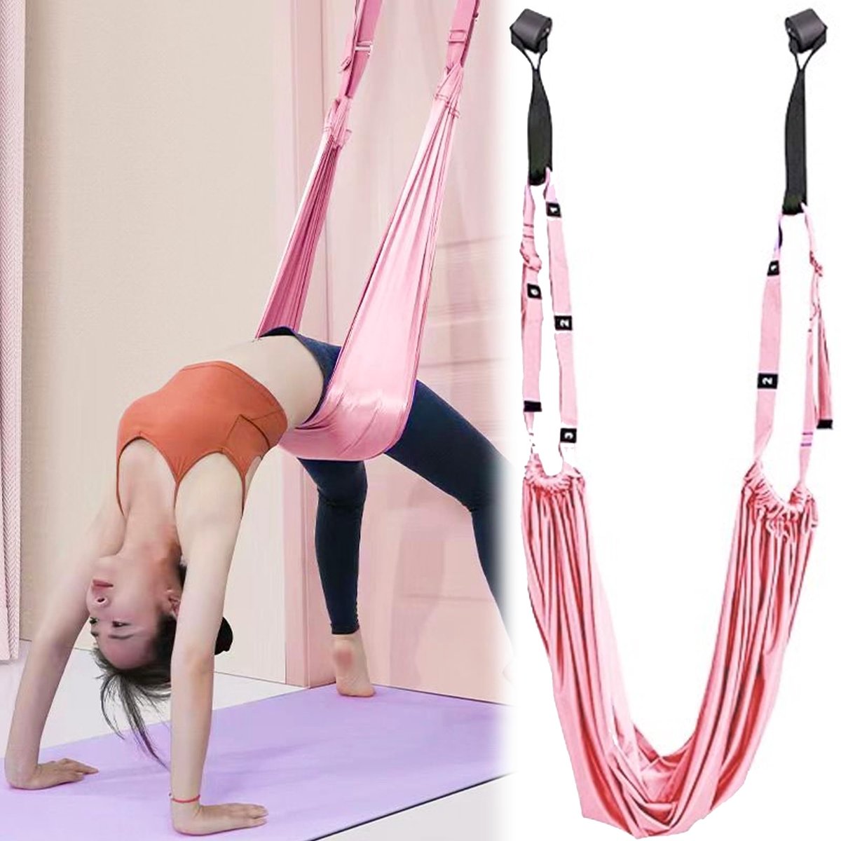 Yoga-stretchband verstelbaar - flexibele riem - voor rugbuiging - perfect voor pilates en dans - ShopVlot