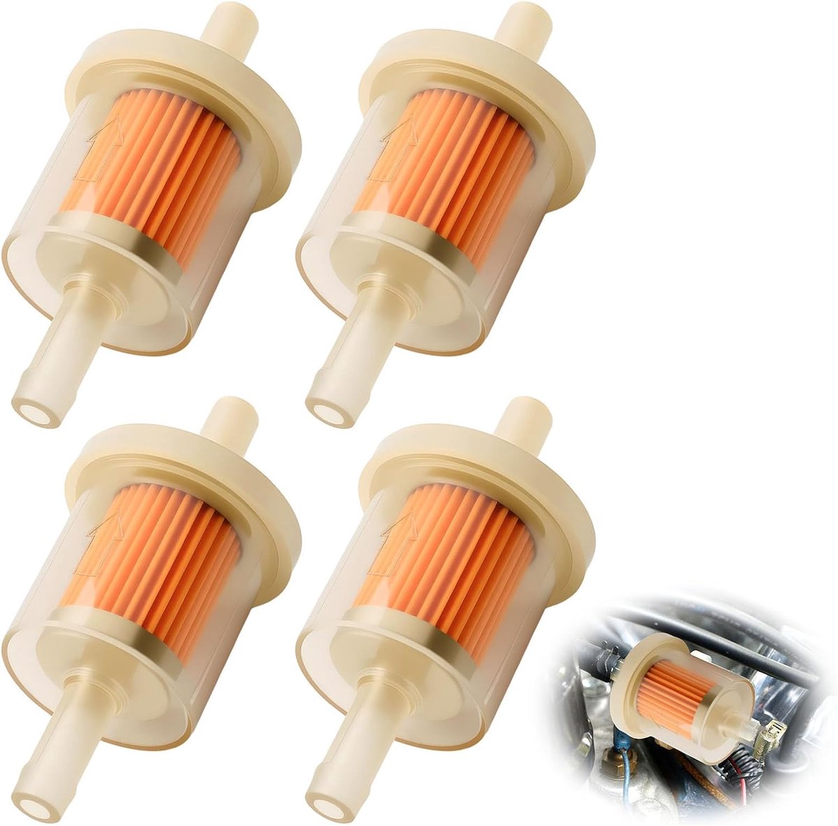 Luchtfilters - Brandstoffilter - benzinefilters voor motorfietsen- grasmaaiers -4 stuks