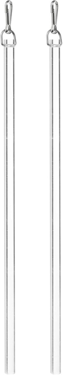 Trekstang voor gordijnen 43 cm - transparant acryl - met haken - ideaal voor het openen van ramen - ShopVlot