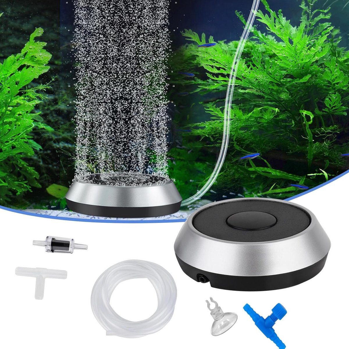 Luchtsteen set voor aquarium 5,8 cm - zuurstof diffuser - duurzame ABS kunststof - verbeterd waterleven - ShopVlot