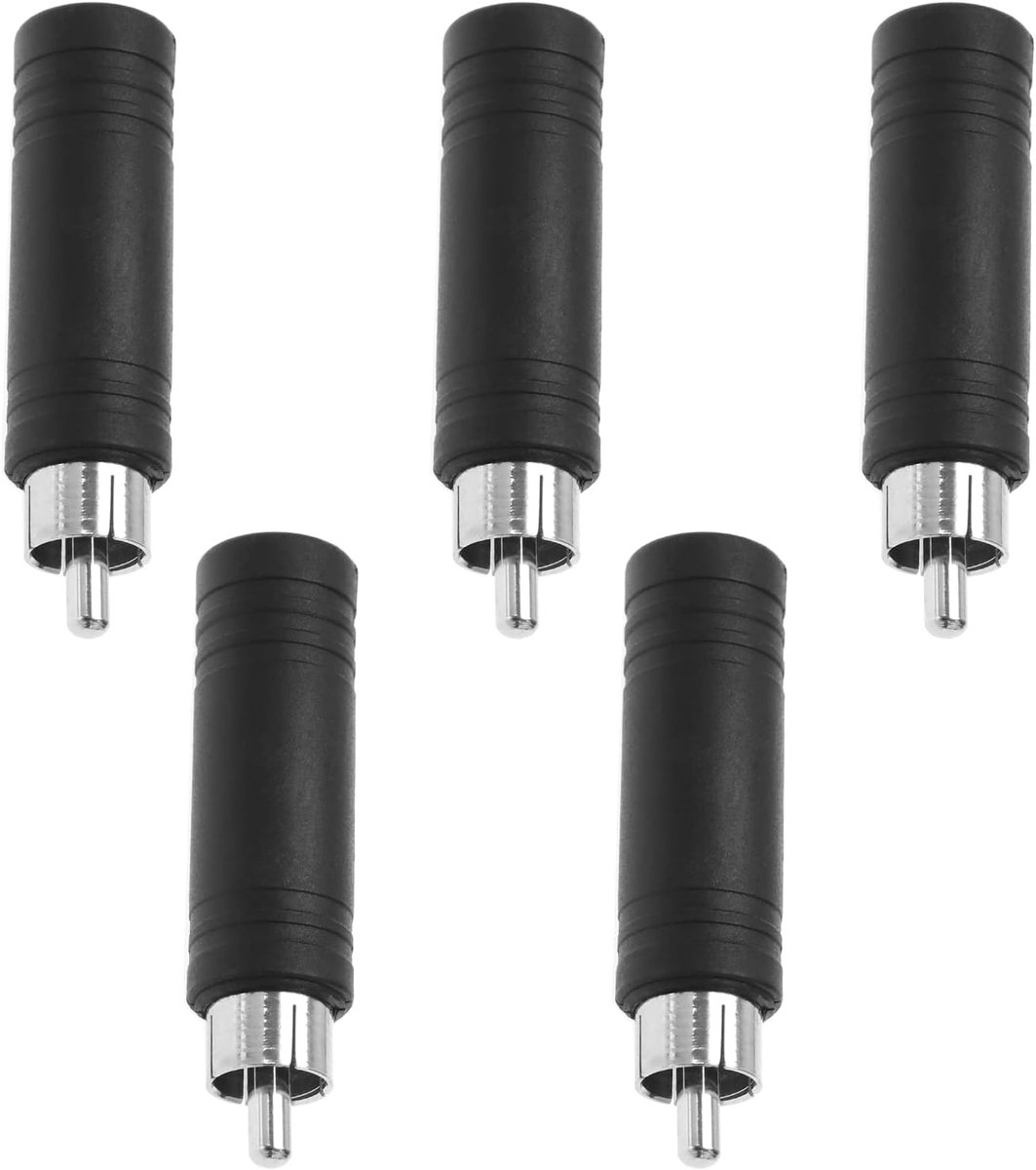 RCA Plug naar 6.35mm Mono Jack Adapter - 5 Stuks - Mannelijke RCA Connector - Voor Speakers en Microfoons - ShopVlot