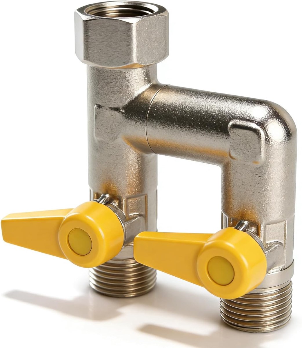 Kogelklep 1/2" - Dikke koperen sluitklep - 3-weg bediening - Voor gasflowregeling - ShopVlot