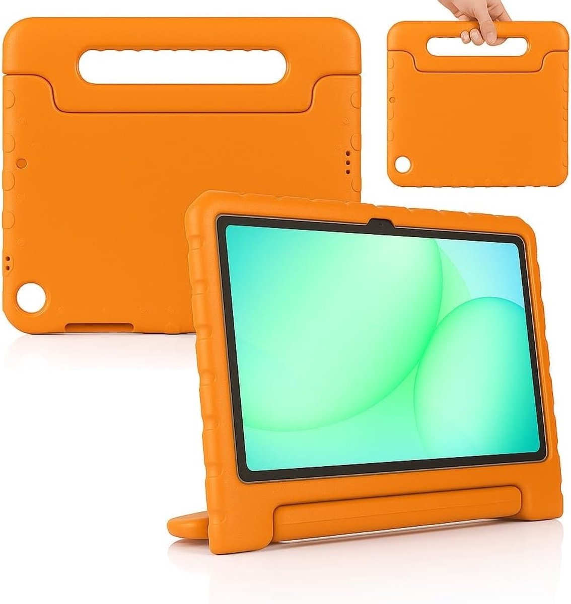 Tablet Hoes voor Samsung Galaxy Tab A11 Plus / Tab A9 Plus Hoes Oranje – Kidsproof Kinderhoes met Handvat – Schokbestendige Beschermhoes - Ntech