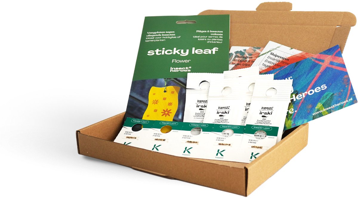 Witte Vlieg Bestrijden - Optimized Pakket tegen Witte Vlieg - voor 10 Planten of 10 m² - Bescherm Kamerplanten, Moestuin & Kas - 100% gifvrij - 1250 Irski Roofmijten, 300 Mosi Sluipwespen en 10 Grote Vangkaarten - Biologische Bestrijding Witte Vlieg
