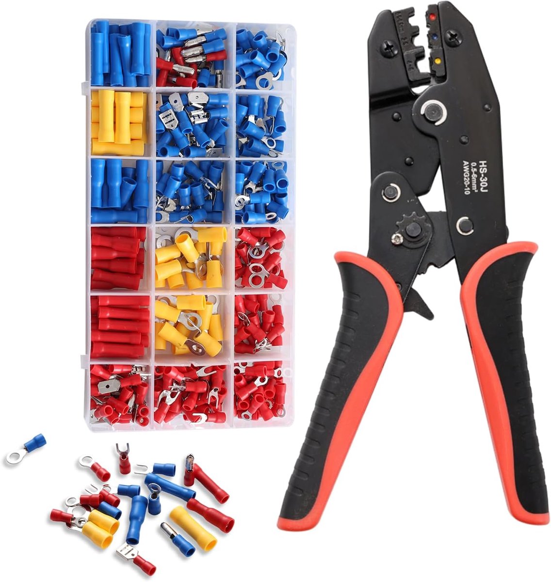 Crimping Pliers Set 400 Stuks - Kabelschoenen - Innovatieve handgreep - Makkelijk en snel verbindingen maken - ShopVlot
