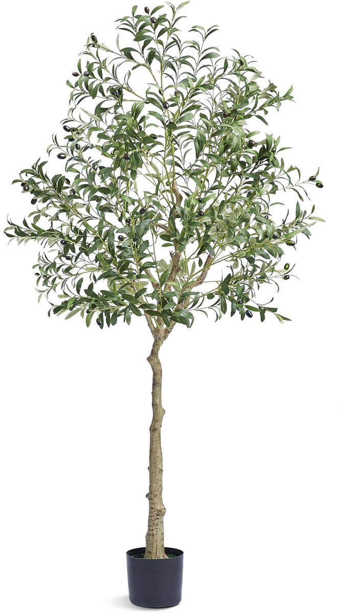 Kunstboom 179 cm - Hoge olijfboom - Groen met pot - Ideaal voor decoratie thuis of op kantoor - ShopVlot