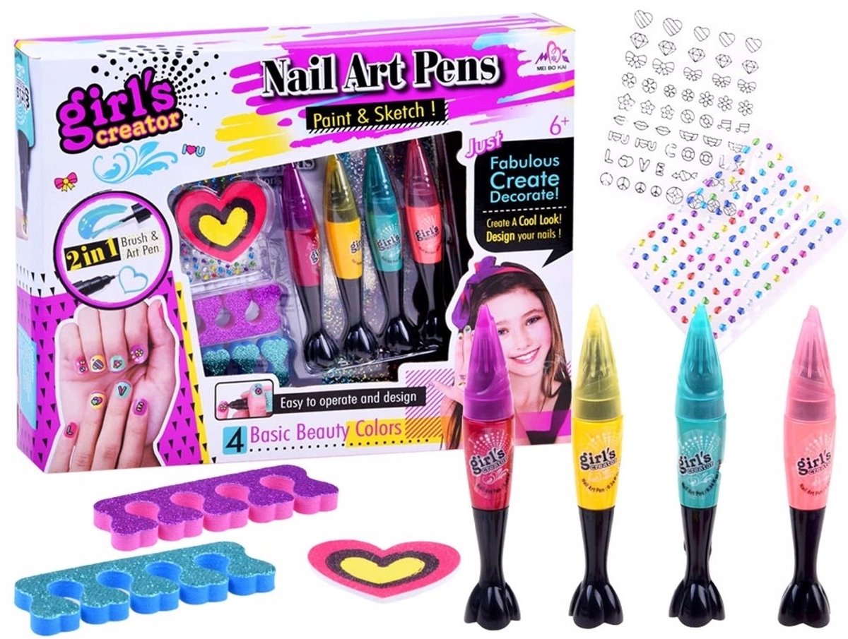 Nageldecoratie Set voor Kinderen: Lakjes & Stickers