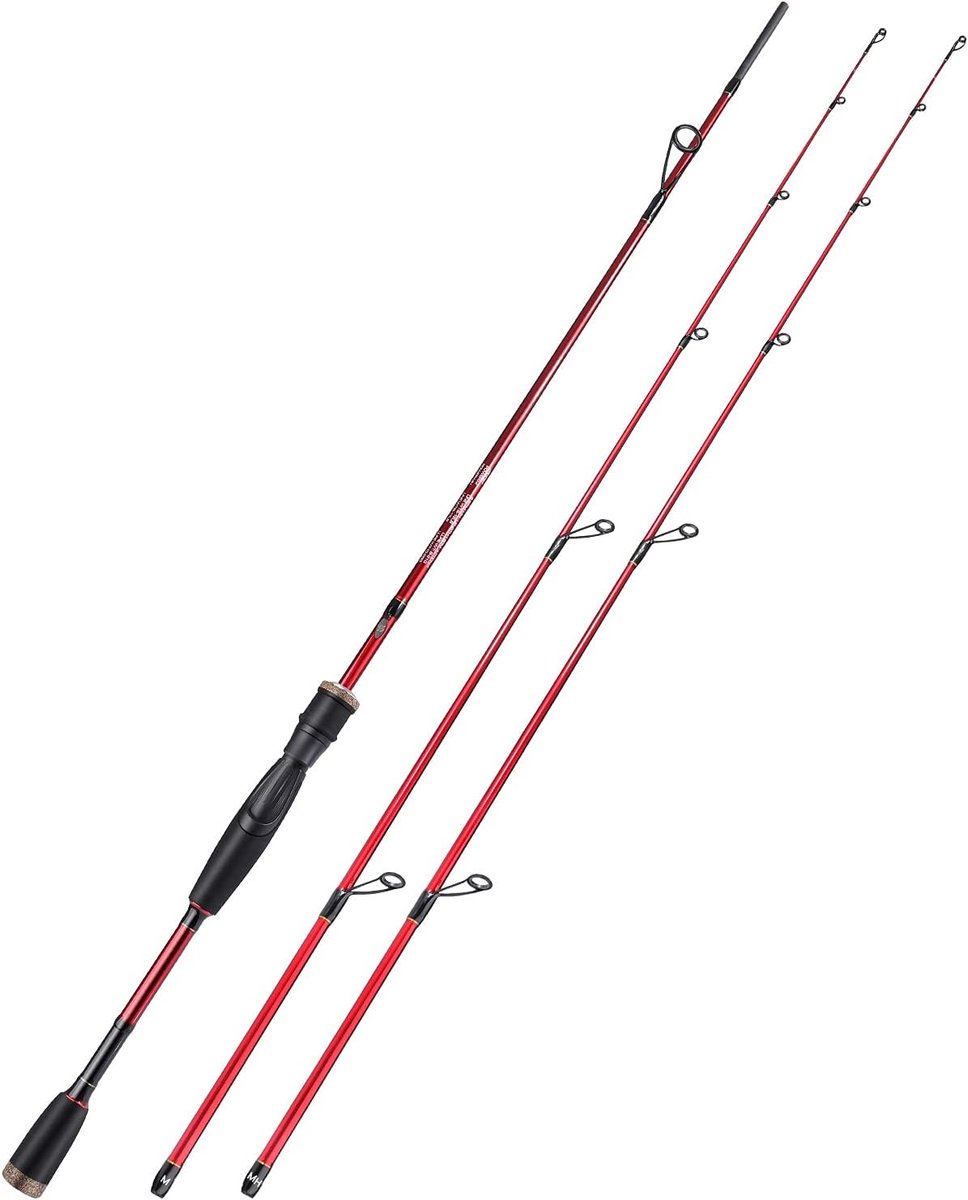 Baitcasting hengel 30 ton carbon - 2-delig - met dubbele tips - ideaal voor zoet- en zoutwatervissen - ShopVlot