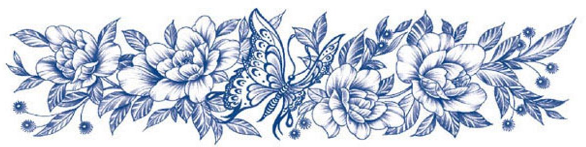 Tijdelijke tattoo Bloemen arm (band) 2 weken