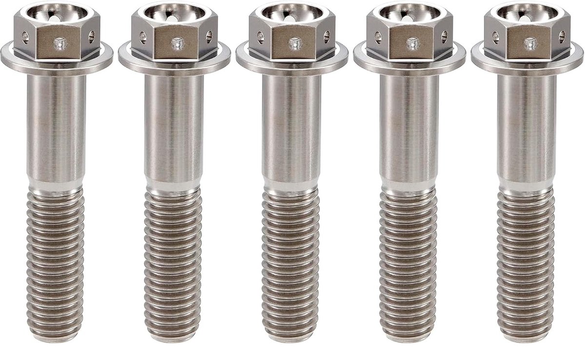 Titanium bouten M10x2.5x60mm - Flenskop - Hoogwaardige titanium GR5 - Ideaal voor sportieve toepassingen - ShopVlot