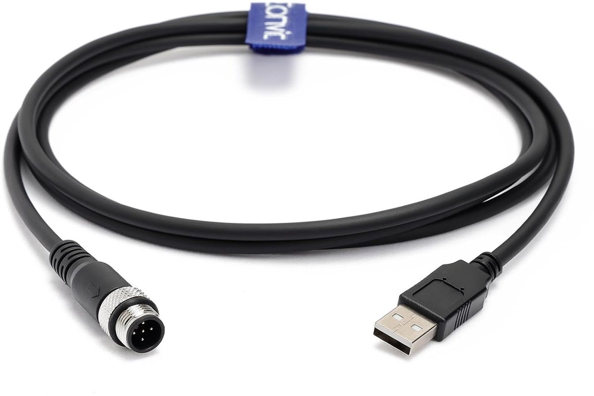 M12 5 Pin A Code naar USB 2.0 kabel - 2M - IP67 waterdicht - hoogflexibel voor industriële toepassingen - ShopVlot