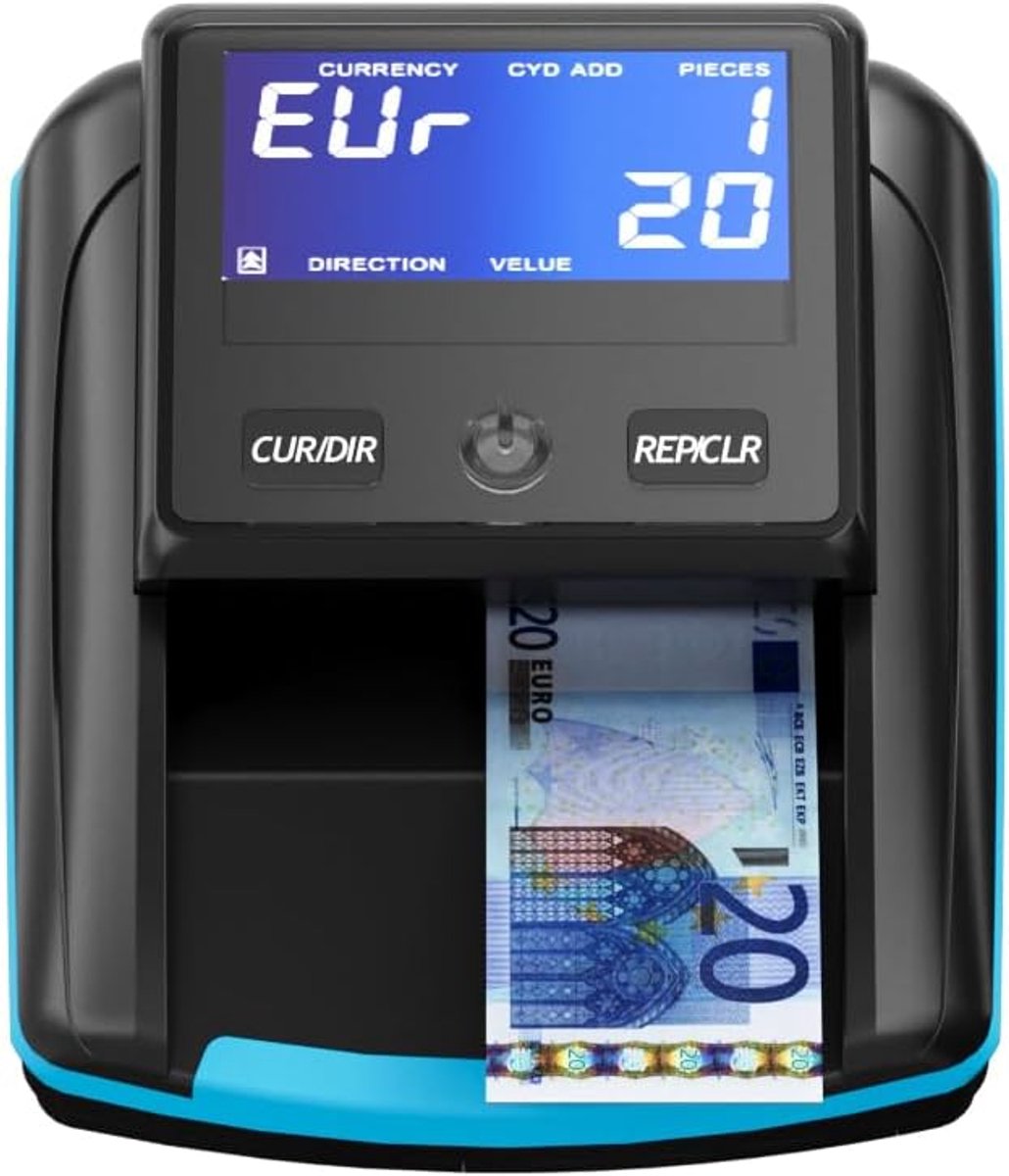 Nep Euro Geld Detector - Oplaadbare batterij - Automatische bankbiljetten teller - Ideaal voor beveiliging - ShopVlot